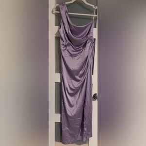 Elegant One Shoulder Lavender Dress